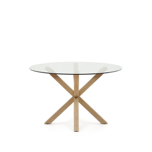 Kave Home Argo eettafel rond Ø119 cm Clear/Natural