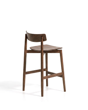 Kave Home Evera barkruk H66 Brown met rugleuning