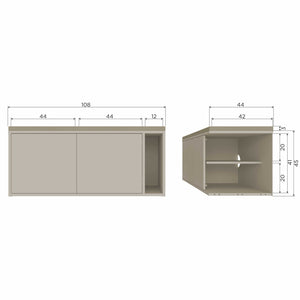 vtwonen Settle Down tv-meubel en bankje 108 cm Dust