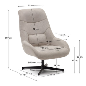 Kave Home Celida fauteuil chenille Beige