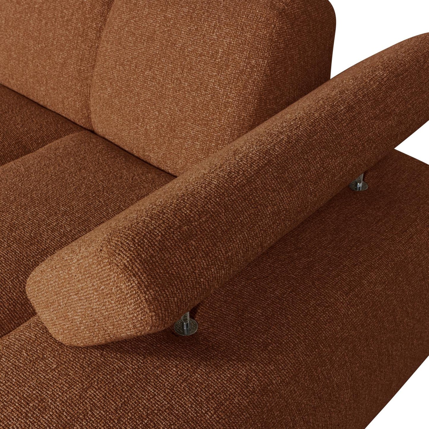 WOOOD Mojo chaise longue bank arm rechts bouclé Roestbruin Melange