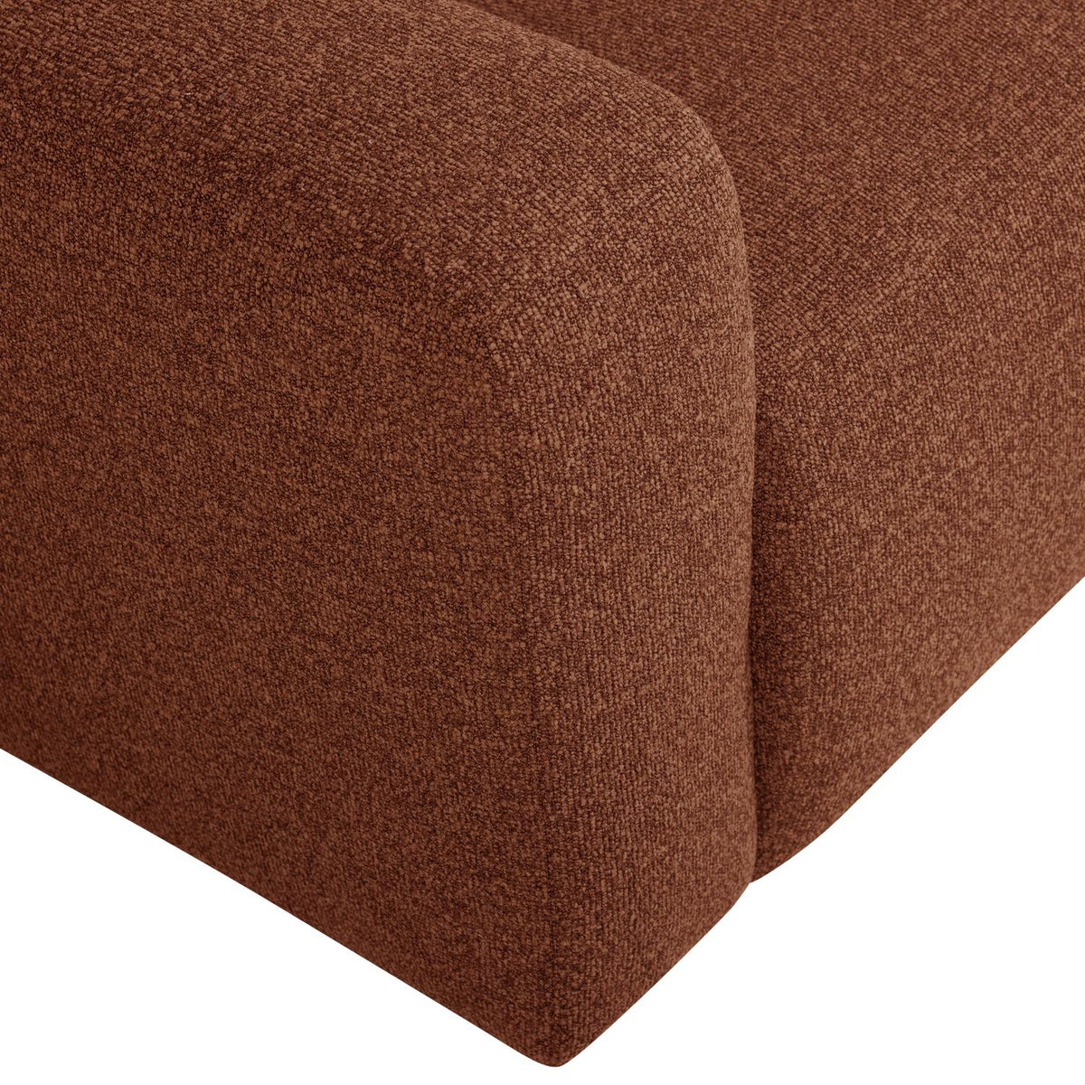 WOOOD Mojo Base 1-zits bank arm links bouclé Roestbruin