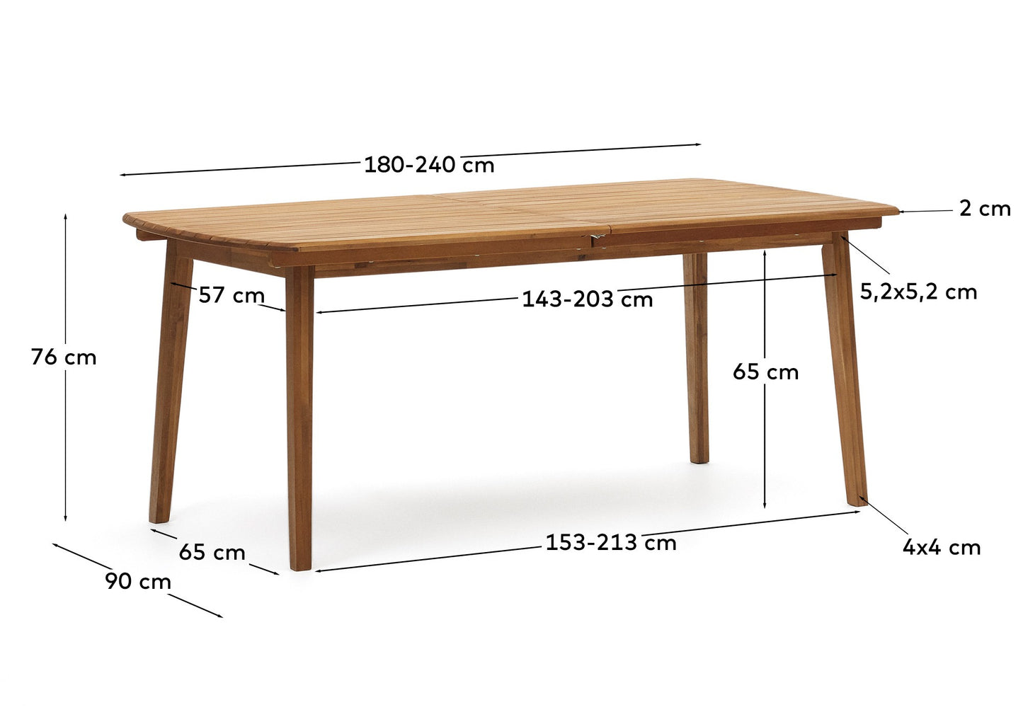 Kave Home Thianna tuintafel Naturel