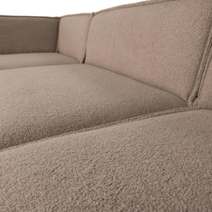 WOOOD Manu 3-zitsbank chaise longue links Taupe