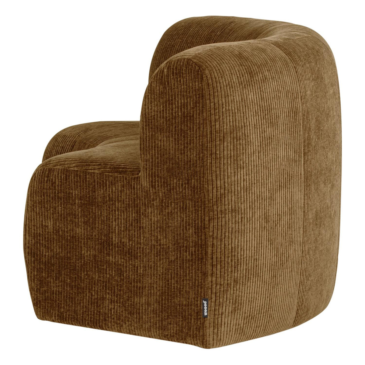 WOOOD Mojo Base eetbank halfronde hoek rugleuning rib Honinggeel