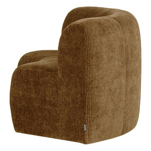 WOOOD Mojo Base eetbank halfronde hoek rugleuning rib Honinggeel