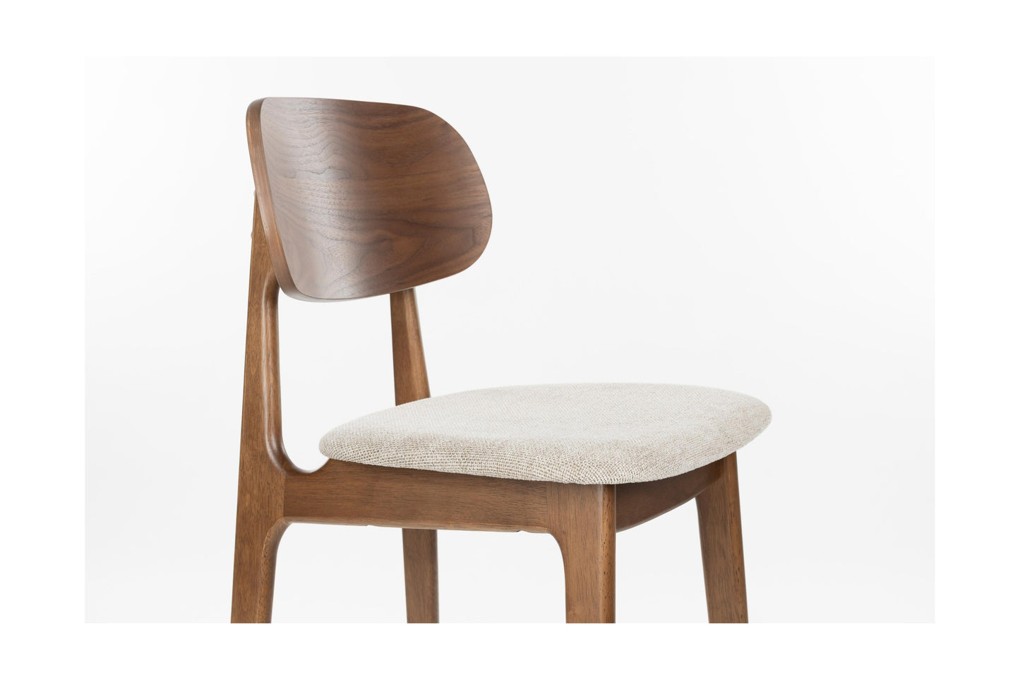 Dutchbone Marais barkruk H69 Beige/Walnoot