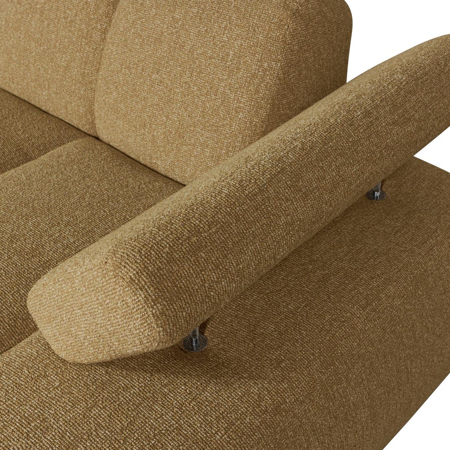 WOOOD Mojo chaise longue bank arm rechts bouclé Geel/Bruin Melange