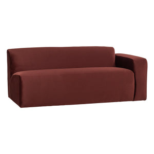 WOOOD Mojo Base 2-zits bank arm rechts velvet Kastanjebruin