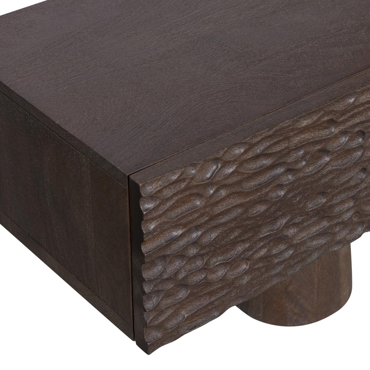 WOOOD Crumble carved tv-meubel Donkerbruin