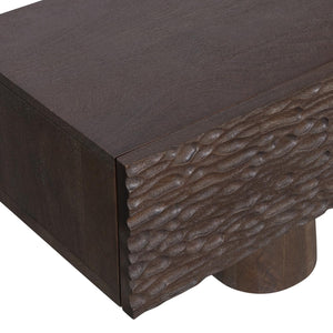 WOOOD Crumble carved tv-meubel Donkerbruin