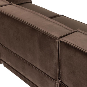 WOOOD Manu 3-zitsbank chaise longue links Bruin
