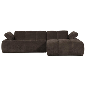 WOOOD Mojo chaise longue bank rechts ribstof Bruin