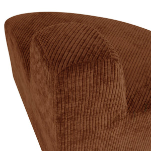 WOOOD Mojo Base eetbank hoek rond rugleuning rib Roestbruin