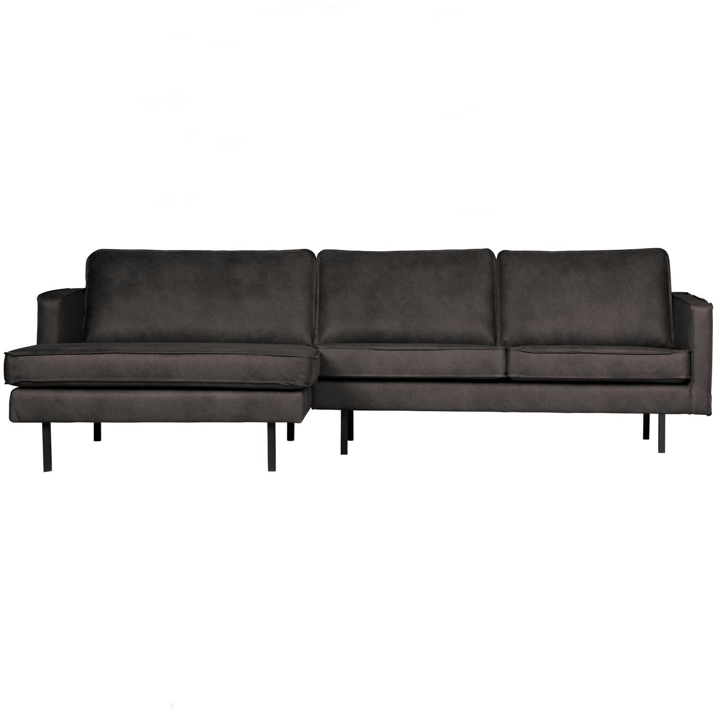 WOOOD Rodeo bank chaise longue links eco-leer Zwart