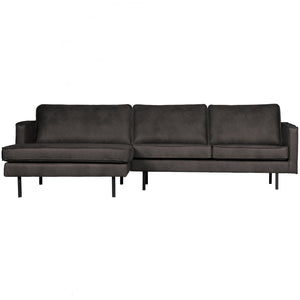 WOOOD Rodeo bank chaise longue links eco-leer Zwart