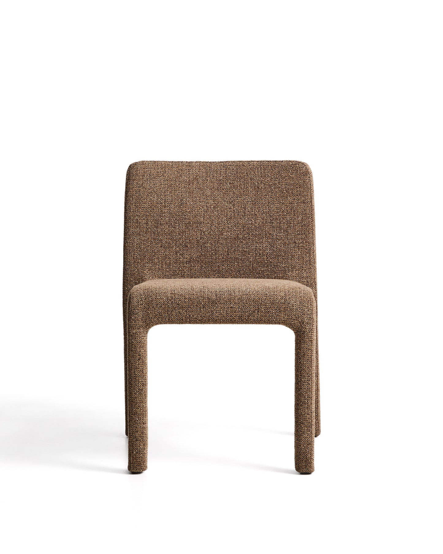Kave Home Loria eetkamerstoel chenille Chocoladebruin