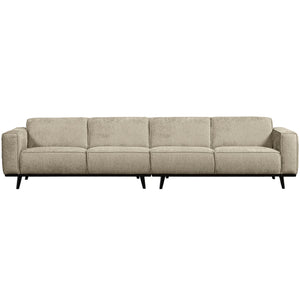 WOOOD Statement XL 4-zits bank 372 cm Structure Velvet Wheatfield