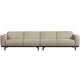 WOOOD Statement XL 4-zits bank 372 cm Structure Velvet Wheatfield