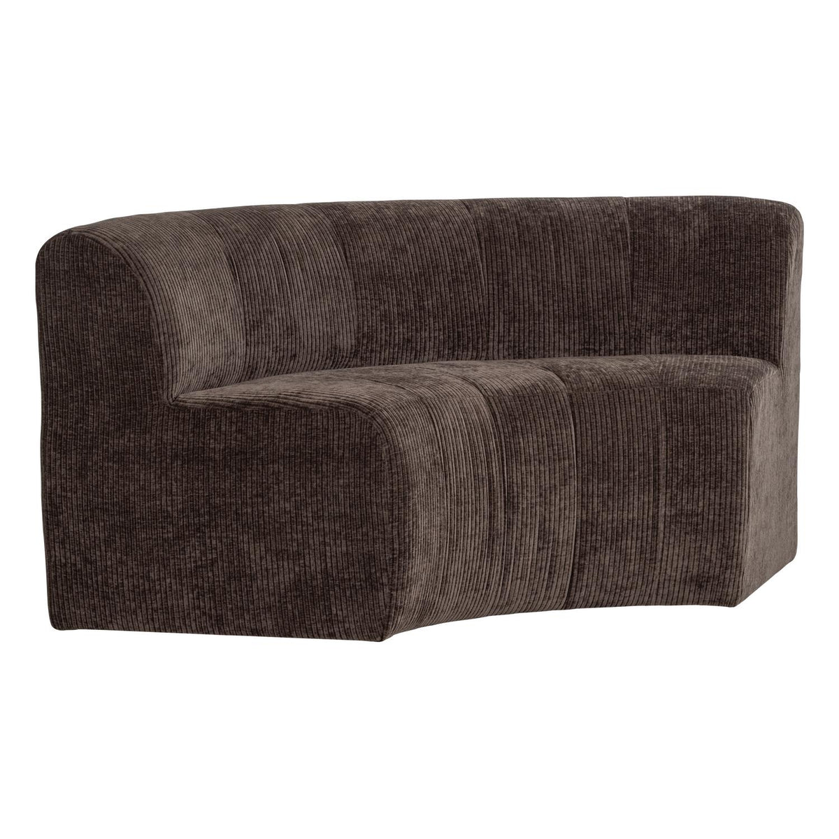 WOOOD Mojo Base eetbank halfronde hoek rugleuning rib Bruin