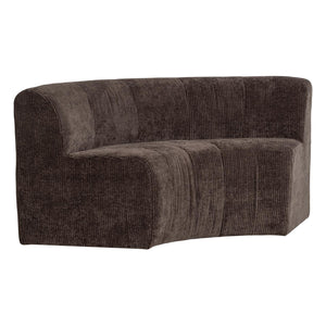 WOOOD Mojo Base eetbank halfronde hoek rugleuning rib Bruin