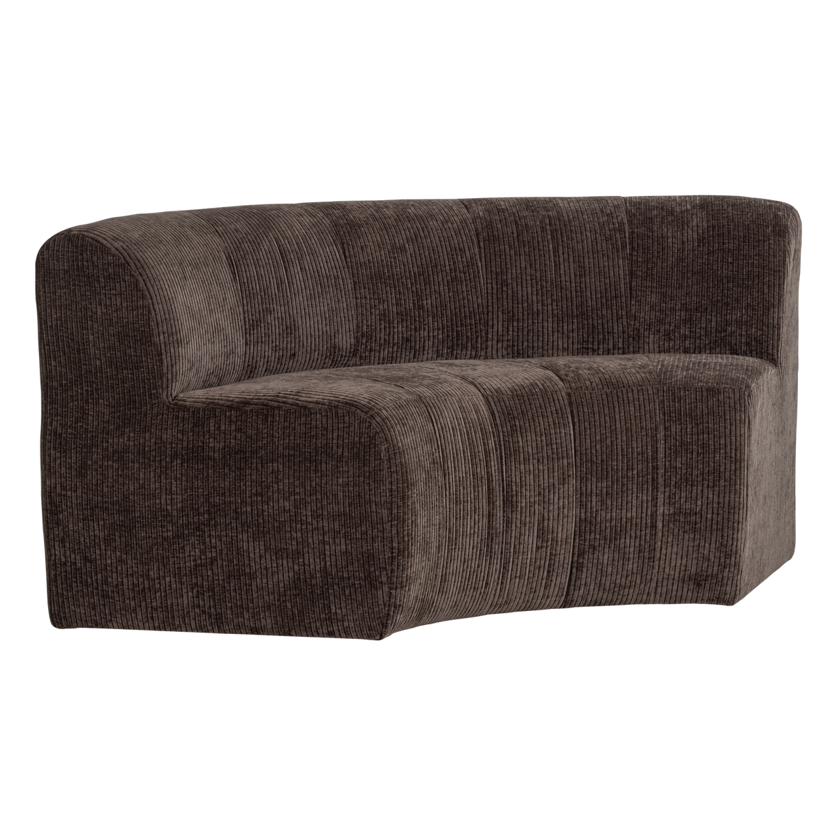 WOOOD Mojo Base eetbank halfronde hoek rugleuning rib Bruin
