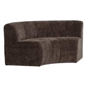 WOOOD Mojo Base eetbank halfronde hoek rugleuning rib Bruin