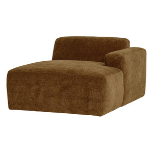 WOOOD Mojo Base chaise longue bank arm rechts rib Honinggeel