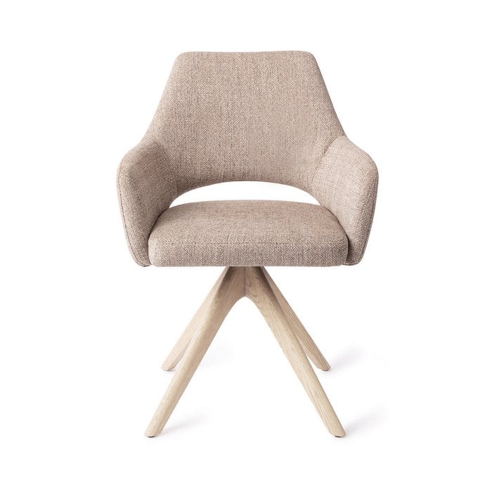 Jesper Home Yanai eetkamerstoel Biscuit Beach revolve oak bleach