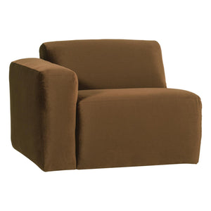 WOOOD Mojo Base 1-zits bank arm links velvet Honinggeel