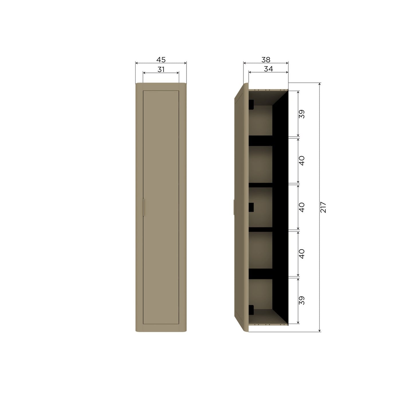 WOOOD Gunnar opbergkast 45 cm Matzwart