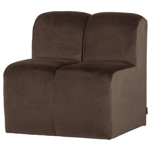 WOOOD Mojo eetkamerbank 84 cm met rugleuning velvet Bruin