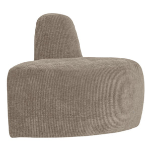WOOOD Mojo Base eetbank hoek rond rugleuning rib Donkerzand