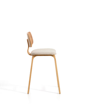 Kave Home Gena barkruk H66 chenille Grey/Beige