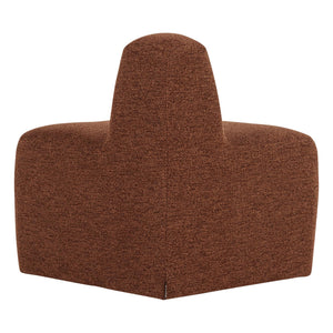 WOOOD Mojo Base eetbank hoek rond rugleuning bouclé Roestbruin
