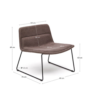 Kave Home Zahara fauteuil Light brown