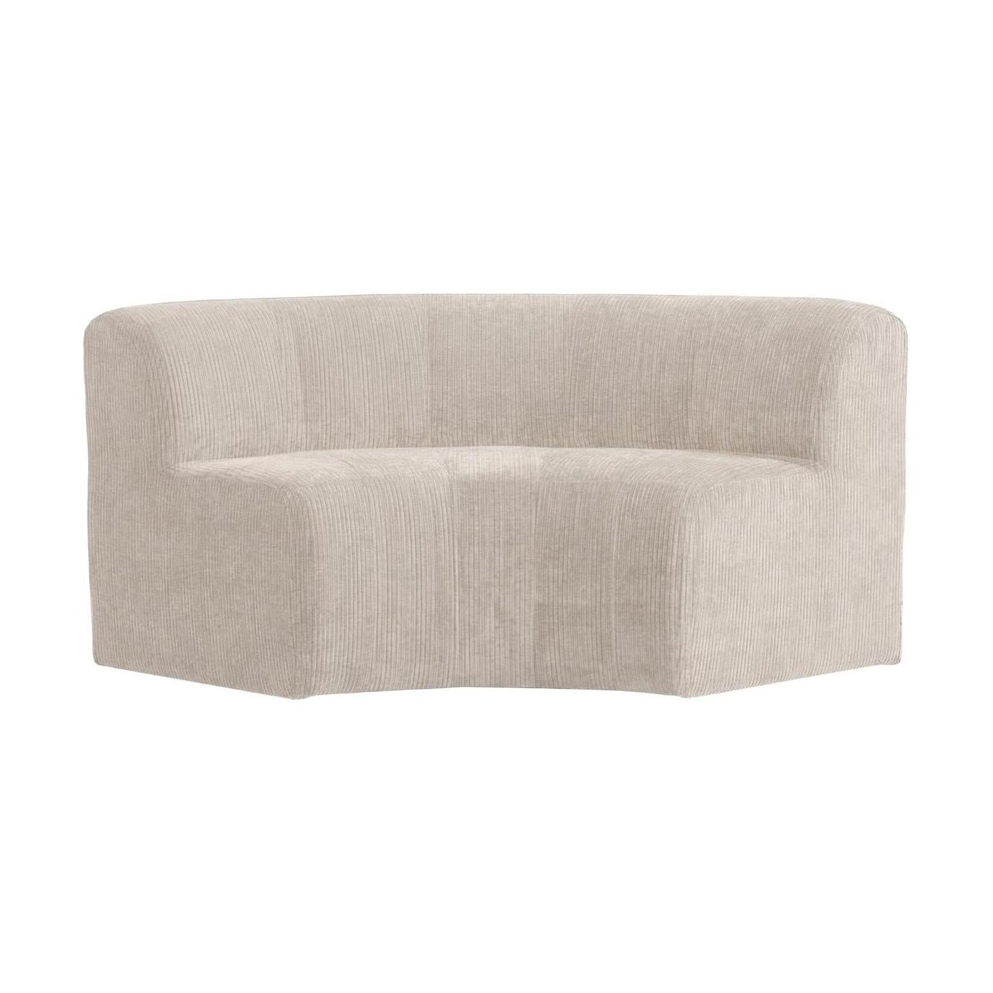 WOOOD Mojo Base eetbank halfronde hoek rugleuning rib Ecru