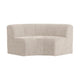 WOOOD Mojo Base eetbank halfronde hoek rugleuning rib Ecru