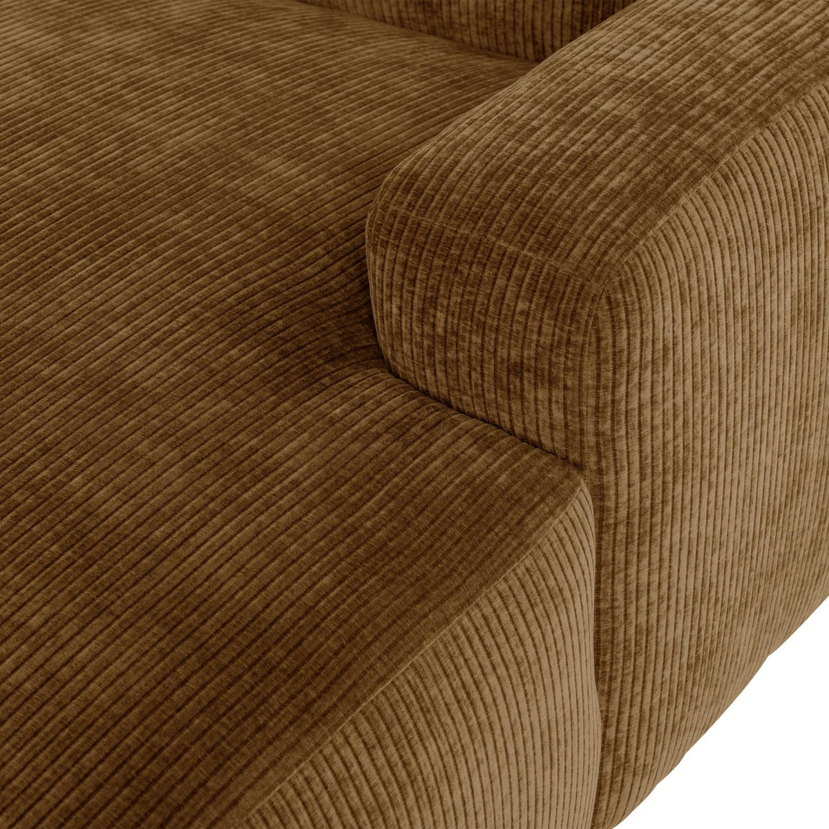 WOOOD Mojo Base chaise longue bank arm rechts rib Honinggeel