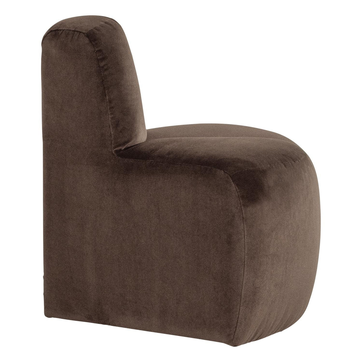 WOOOD Mojo eetbank hoek rond rugleuning velvet Bruin