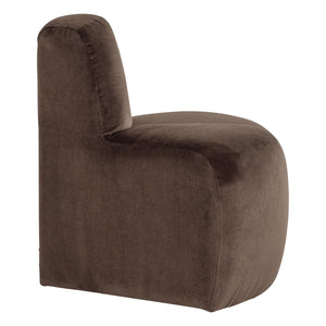 WOOOD Mojo eetbank hoek rond rugleuning velvet Bruin