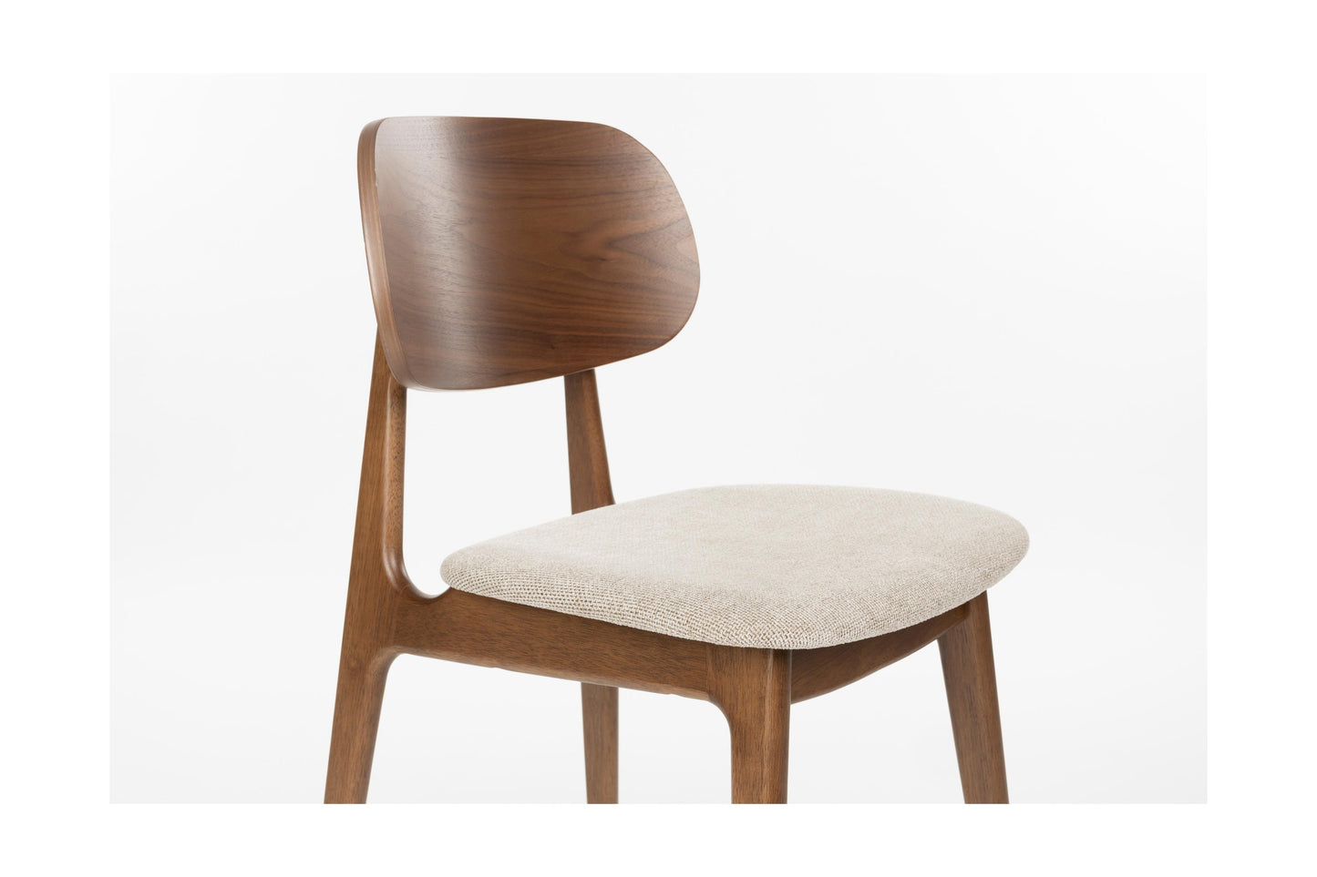 Dutchbone Marais eetkamerstoel Beige/Walnoot