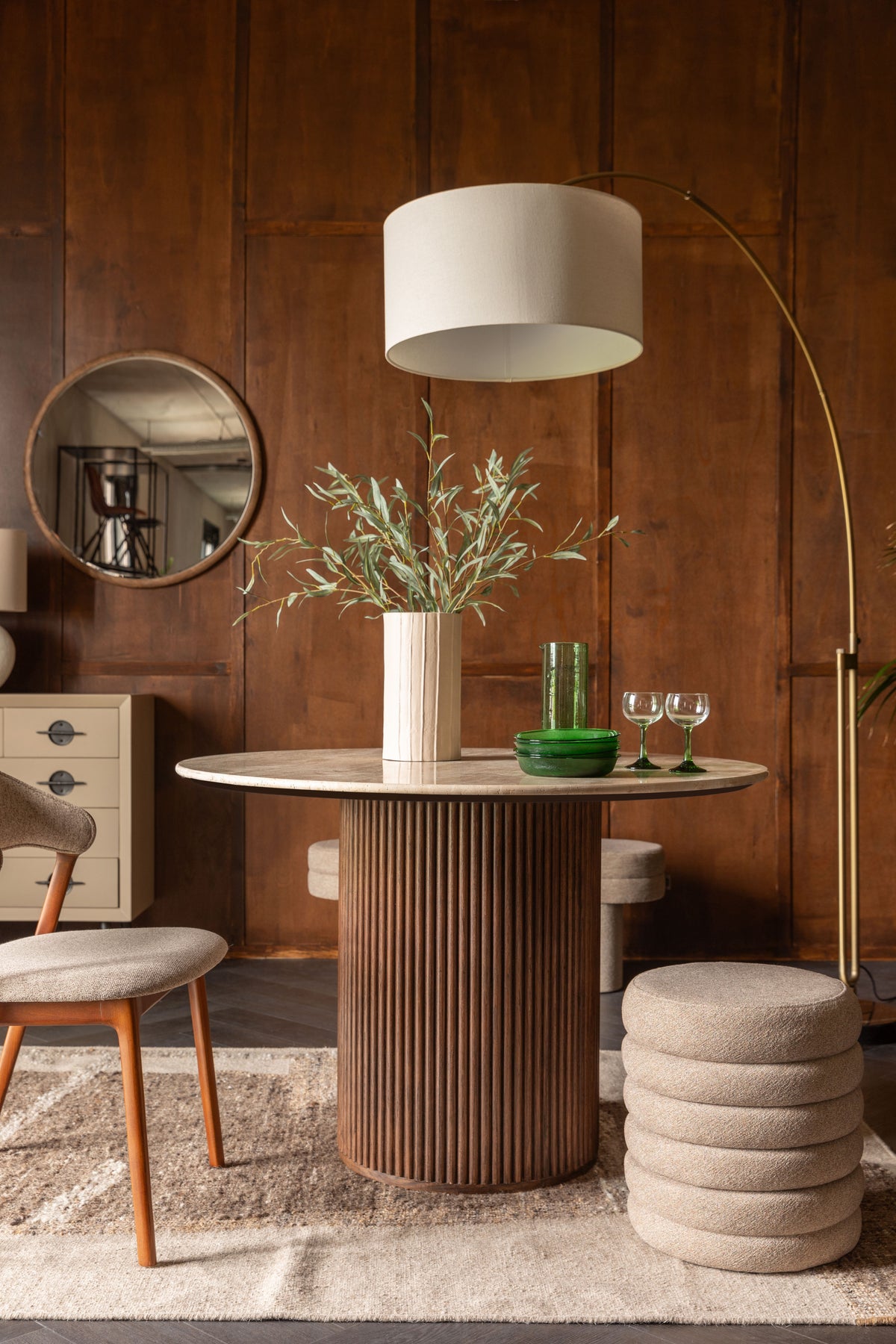 Dutchbone Archie vloerlamp Wit en Goud
