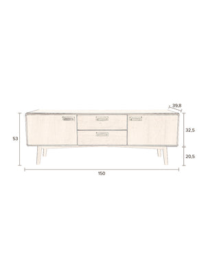 Dutchbone Juju dressoir laag Walnoot