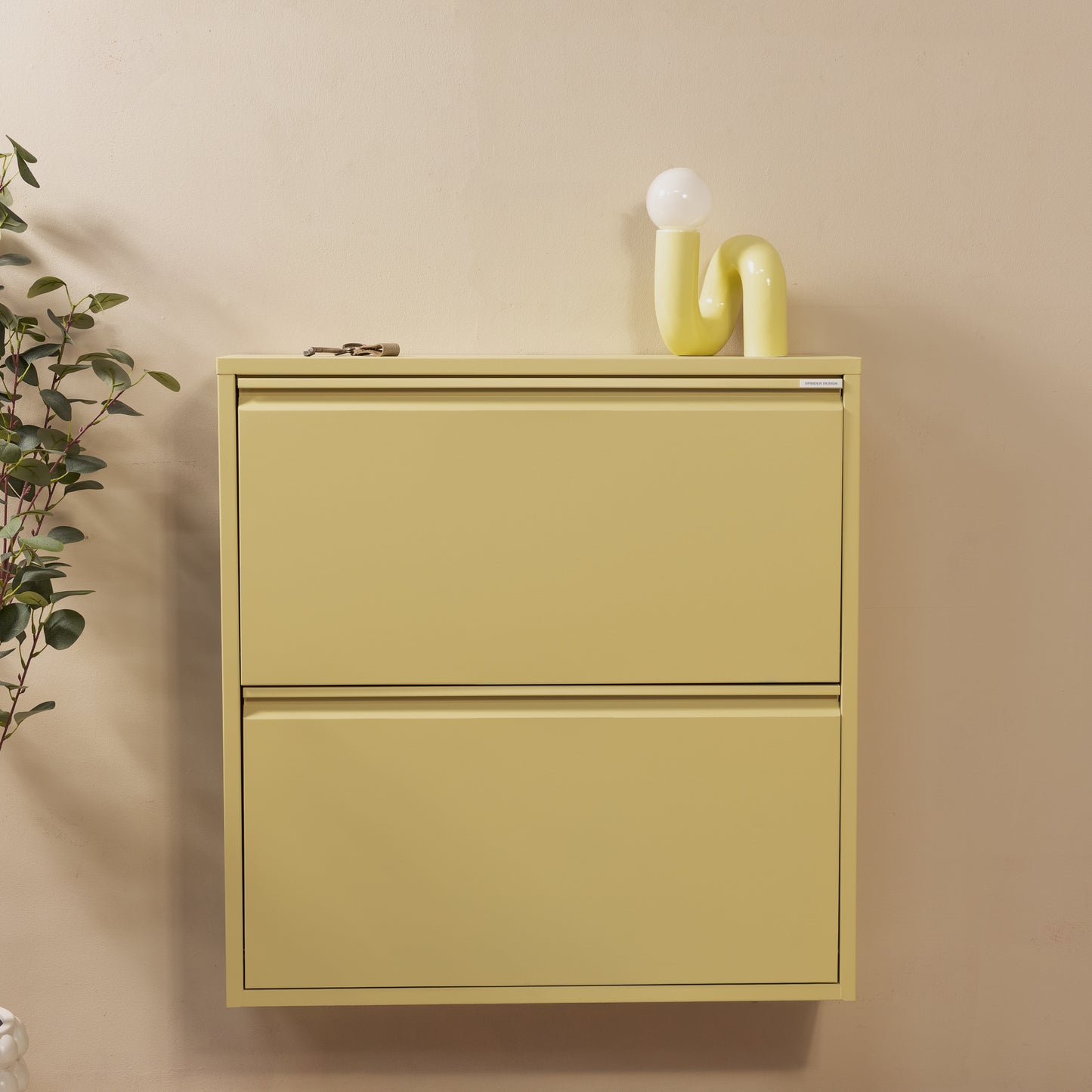 Spinder Design Billy 2 schoenenkast Butter Yellow