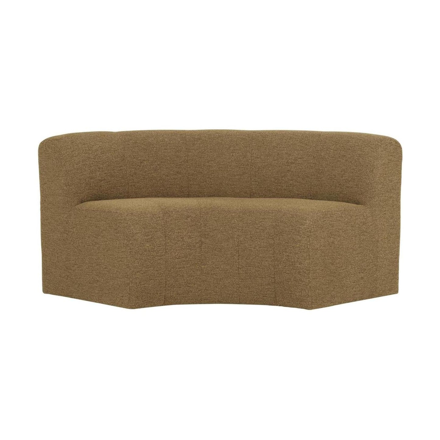 WOOOD Mojo Base eetbank halfronde hoek rugleuning bouclé Geel/Bruin