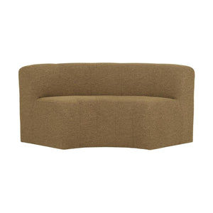 WOOOD Mojo Base eetbank halfronde hoek rugleuning bouclé Geel/Bruin