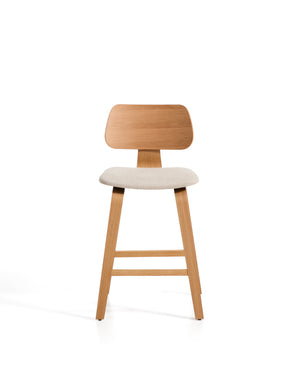 Kave Home Gena barkruk H66 chenille Grey/Beige