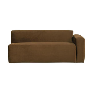 WOOOD Mojo Base 2-zits bank arm rechts velvet Honinggeel