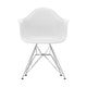 Vitra Eames DAR eetkamerstoel met arm Cotton White verchroomd